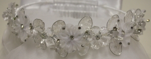 GIRLS COMMUNION FLOWER VEILS (006442F) WHITE